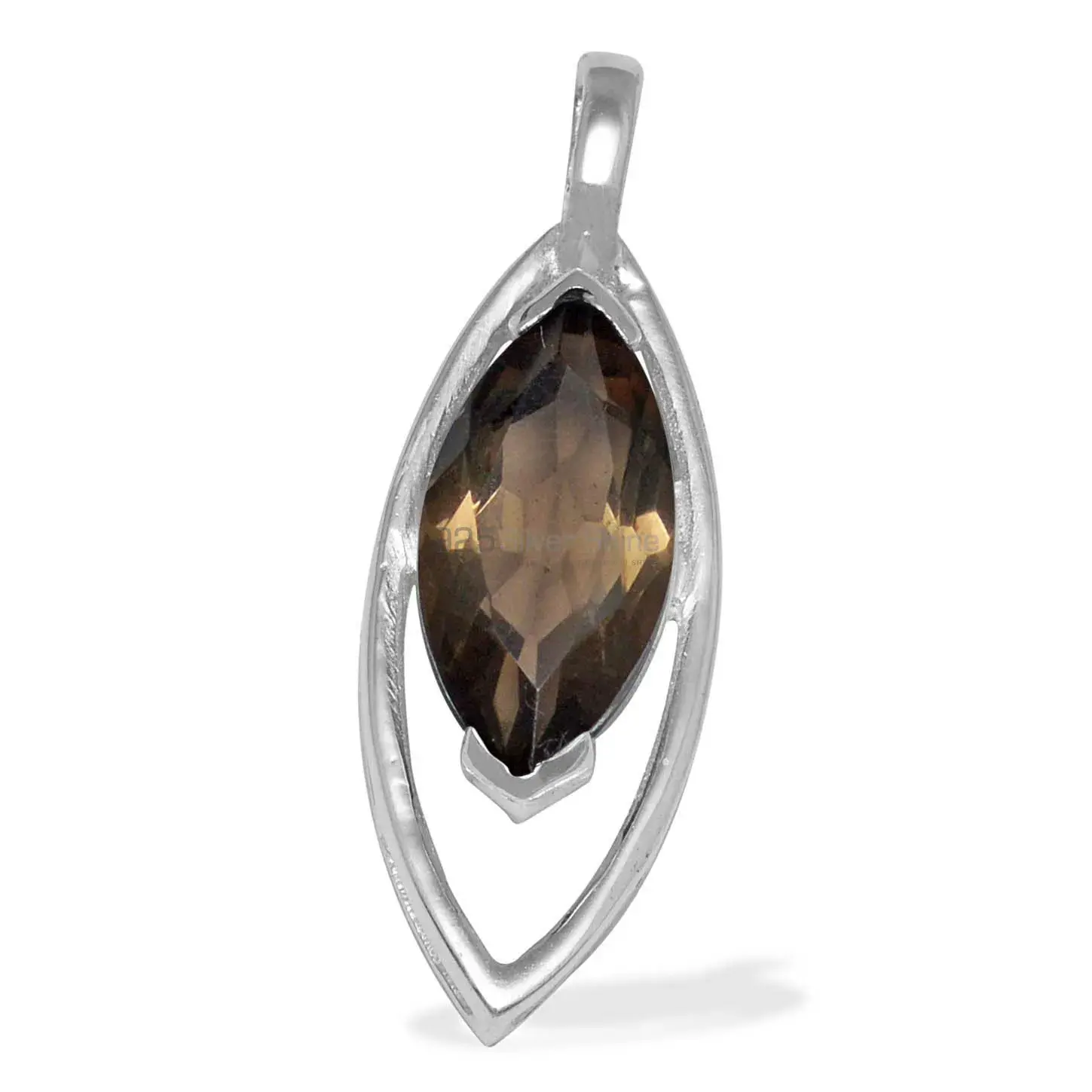 925 Sterling Silver Handmade Pendants In Smoky Quartz Gemstone Jewelry 925SP1481_0