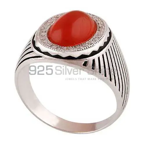 High Quality 925 Sterling Silver Handmade Rings In Carnelian Gemstone Jewelry 925SR3984