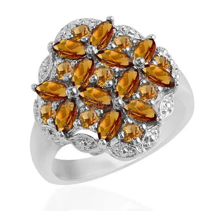 High Quality 925 Sterling Silver Handmade Rings In Citrine Gemstone Jewelry 925SR1725