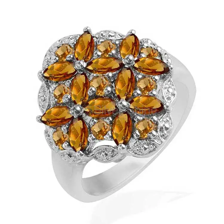 925 Sterling Silver Handmade Rings In Citrine Gemstone Jewelry 925SR1725_1