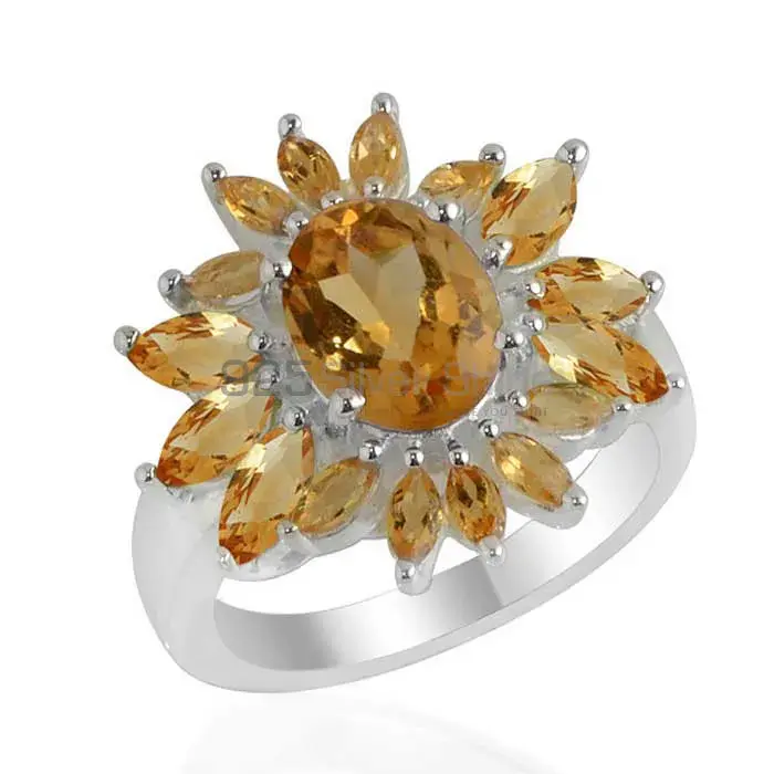 High Quality 925 Sterling Silver Handmade Rings In Citrine Gemstone Jewelry 925SR2108