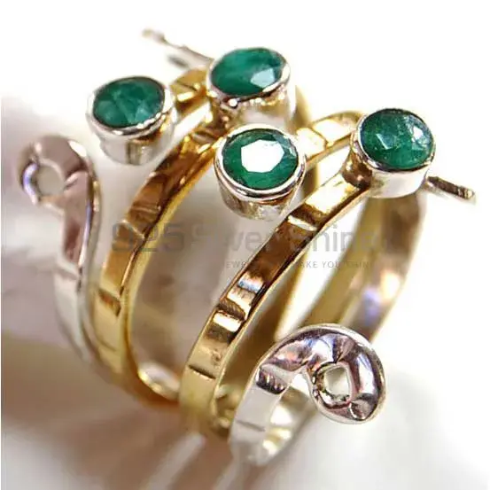 High Quality 925 Sterling Silver Handmade Rings In Dyed Emerald Gemstone Jewelry 925SR3711