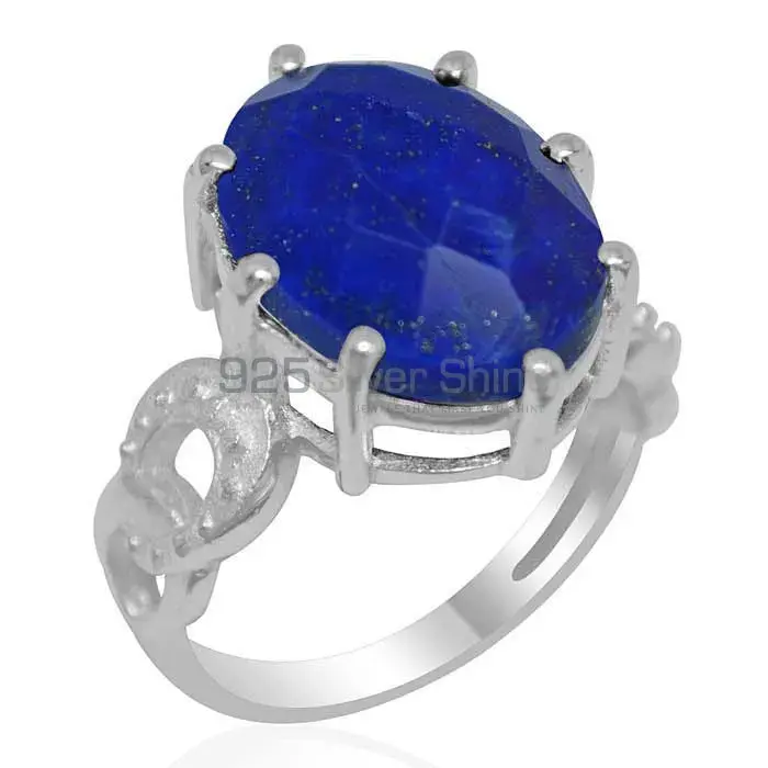 High Quality 925 Sterling Silver Handmade Rings In Lapis Gemstone Jewelry 925SR1871