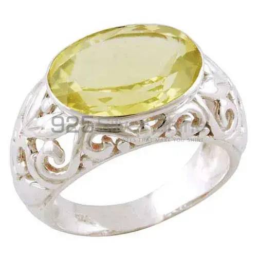 High Quality 925 Sterling Silver Handmade Rings In Lemon Quartz Gemstone Jewelry 925SR3396