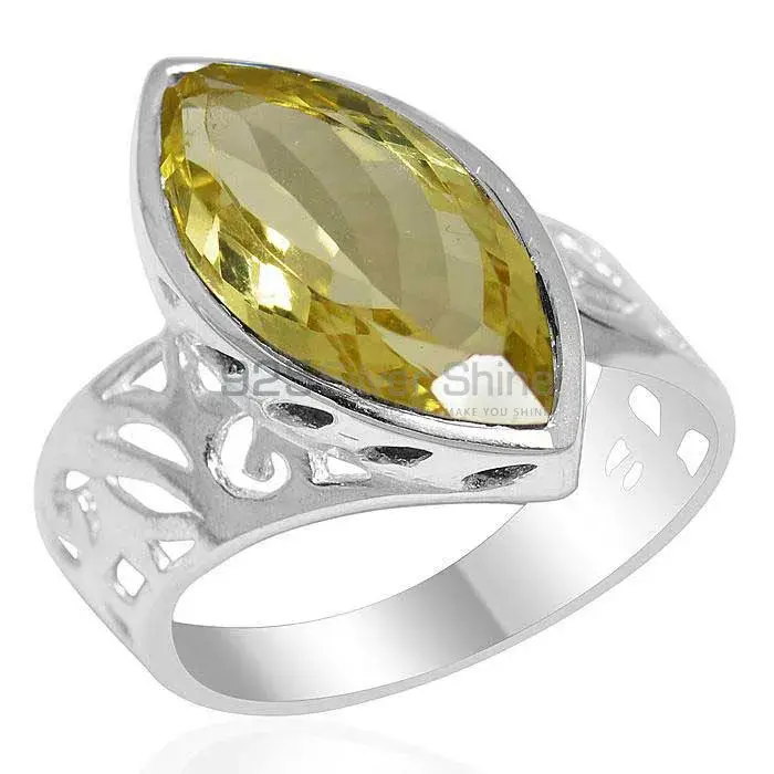 925 Sterling Silver Handmade Rings In Lemon Topaz Gemstone Jewelry 925SR2187