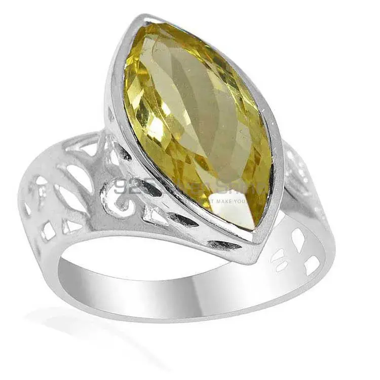 925 Sterling Silver Handmade Rings In Lemon Topaz Gemstone Jewelry 925SR2187_0