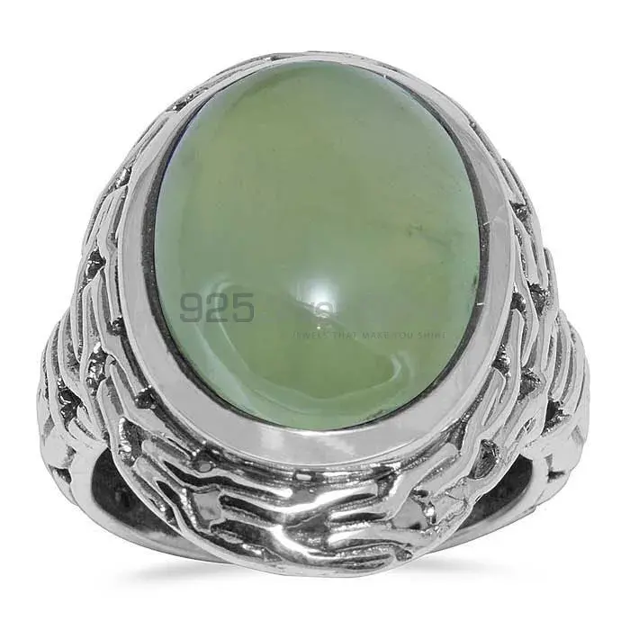 High Quality 925 Sterling Silver Handmade Rings In Prehnite Gemstone Jewelry 925SR1646