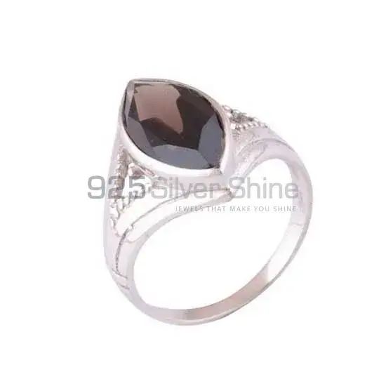 925 Sterling Silver Handmade Rings In Smoky Quartz Gemstone Jewelry 925SR3905_0