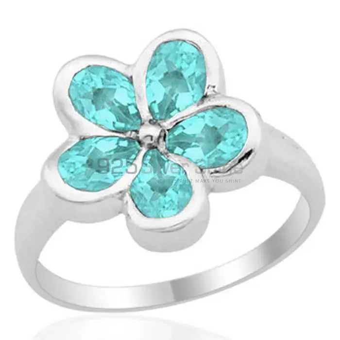 High Quality 925 Sterling Silver Rings In Blue Topaz Gemstone Jewelry 925SR1801