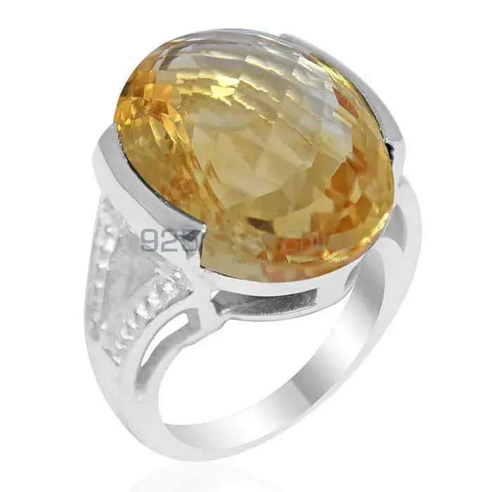 Sterling Silver Citrine Mens Birthstone Rings 925SR1868