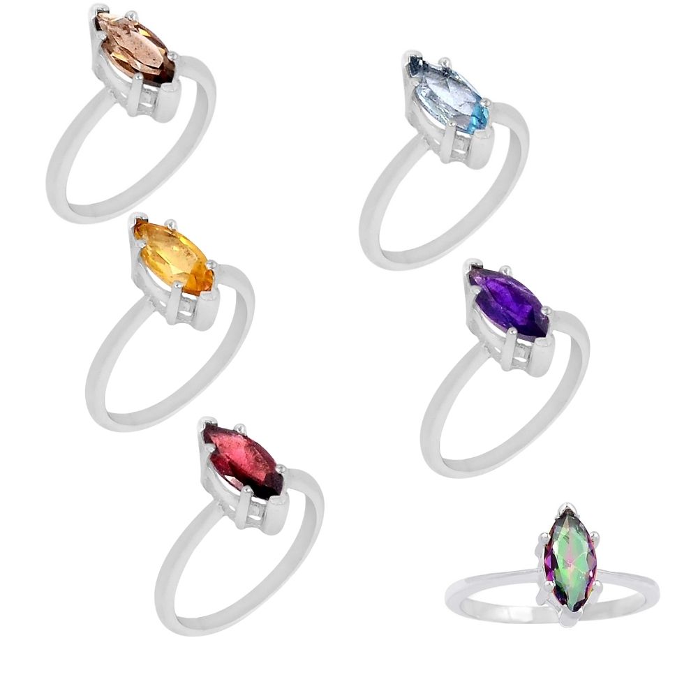 925 Sterling Silver Rings In Garnet Gemstone Jewelry 925SR881_2