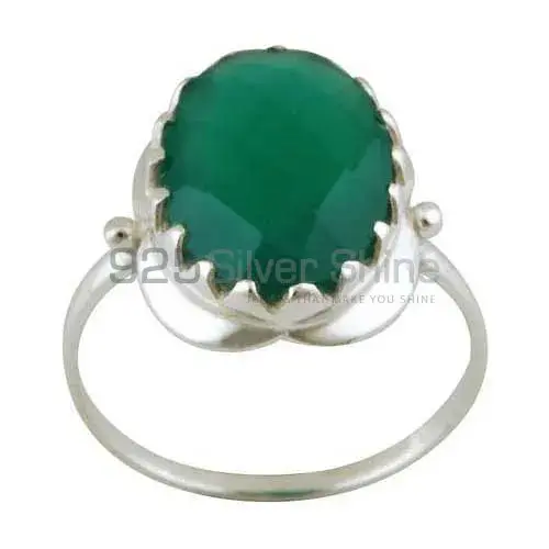 High Quality 925 Sterling Silver Rings In Green Onyx Gemstone Jewelry 925SR3393