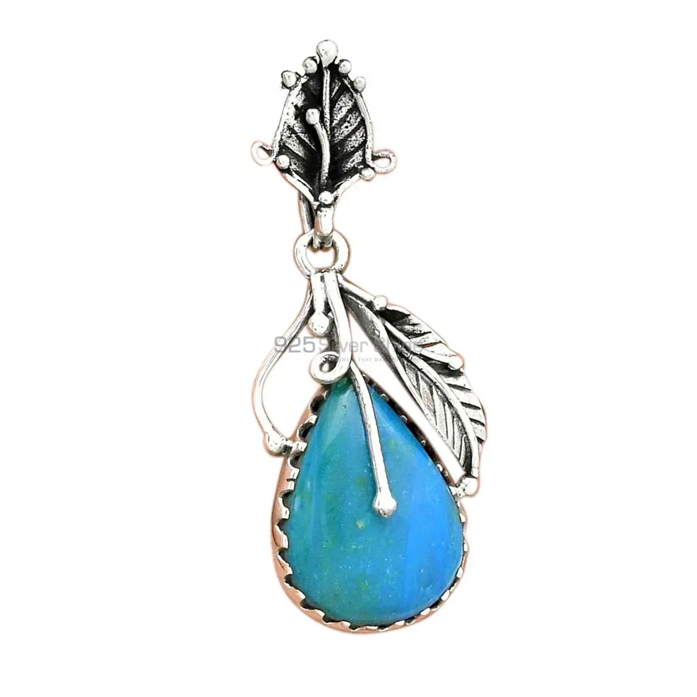 American Turquoise Gemstone Handmade Pendants In Solid Sterling Silver Jewelry 925SP082-4_1