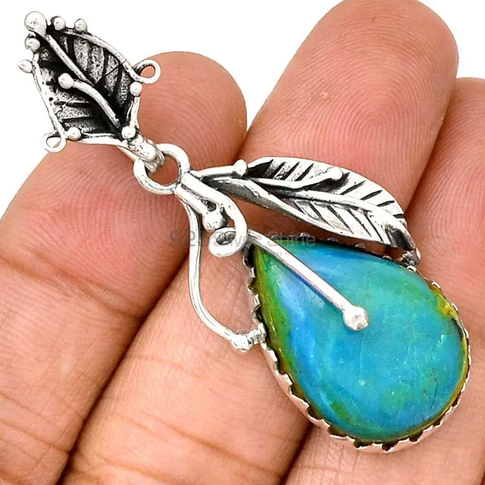 American Turquoise Gemstone Handmade Pendants In Solid Sterling Silver Jewelry 925SP082-4_4