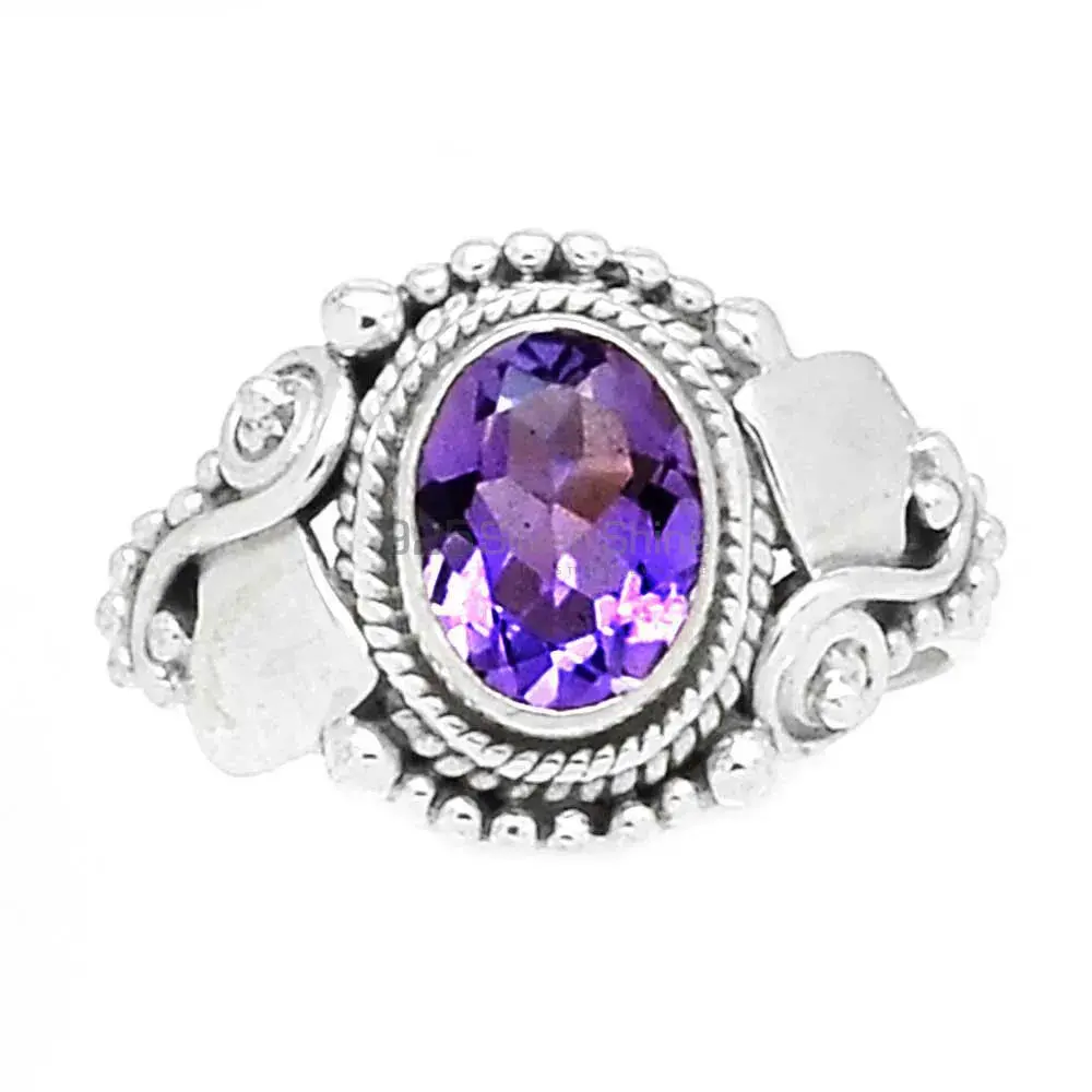 Wedding Sterling Silver Amethyst Rings 925SR2349