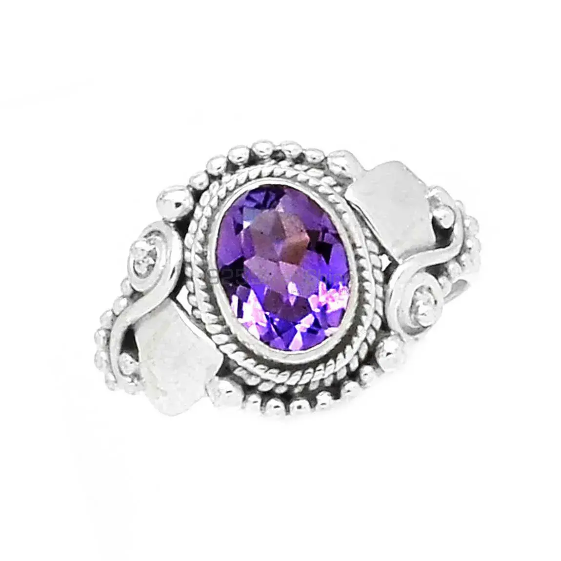 Wedding Sterling Silver Amethyst Rings 925SR2349_1
