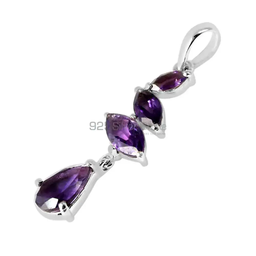Amethyst Gemstone Handmade Pendants In 925 Sterling Silver Jewelry 925SP219-2_1
