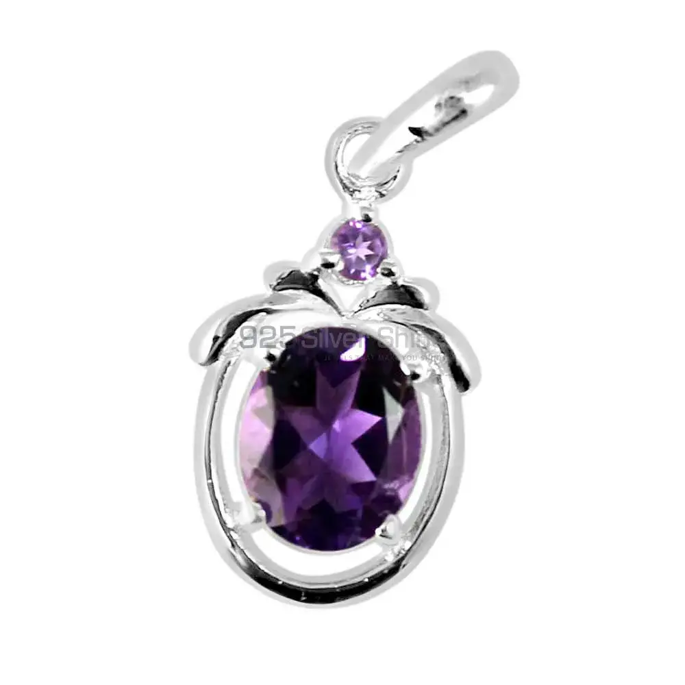 High Quality Amethyst Gemstone Handmade Pendants In 925 Sterling Silver Jewelry 925SP259-2_0