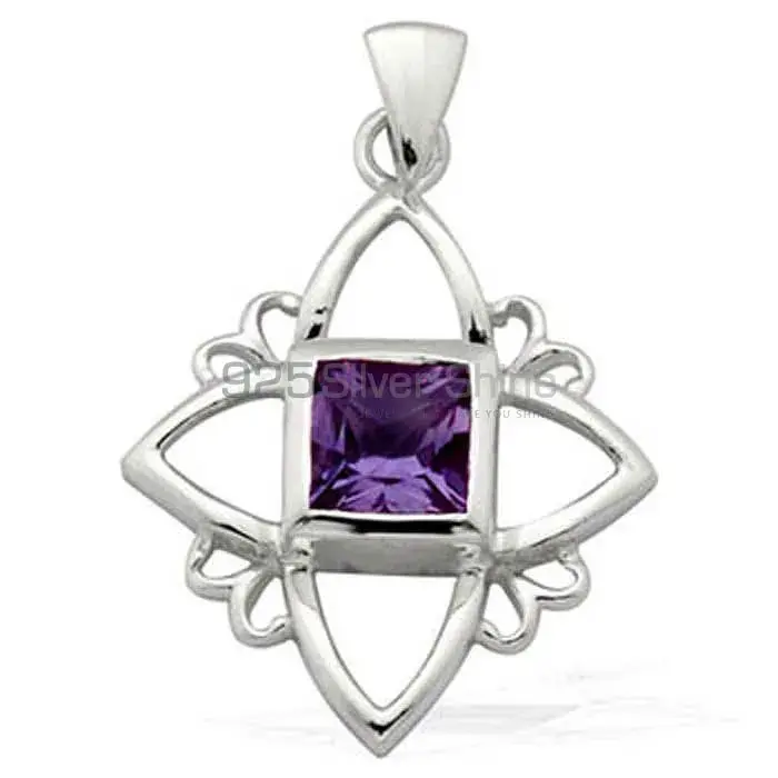 High Quality Amethyst Gemstone Handmade Pendants In Solid Sterling Silver Jewelry 925SP1562