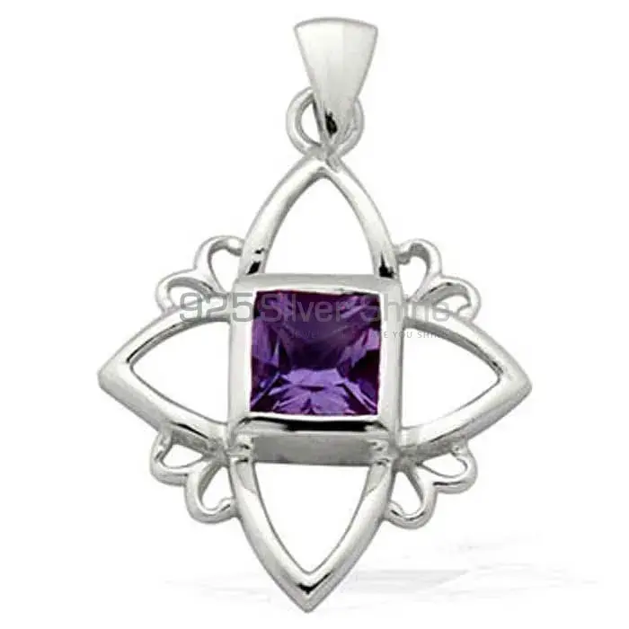 Amethyst Gemstone Handmade Pendants In Solid Sterling Silver Jewelry 925SP1562_0