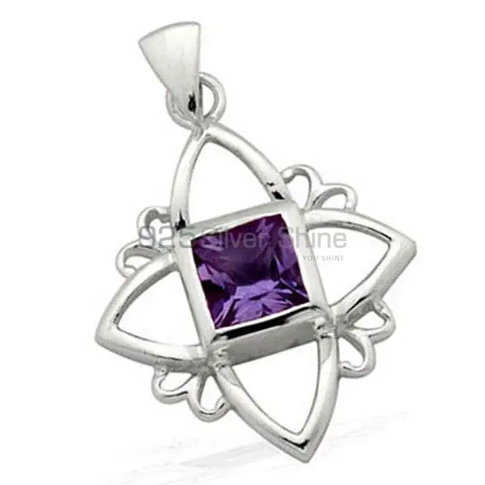 Amethyst Gemstone Handmade Pendants In Solid Sterling Silver Jewelry 925SP1562_1