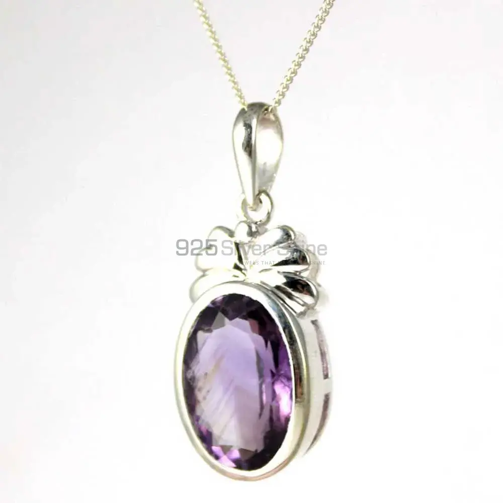 Amethyst Gemstone Handmade Pendants In Solid Sterling Silver Jewelry 925SP236-3_0