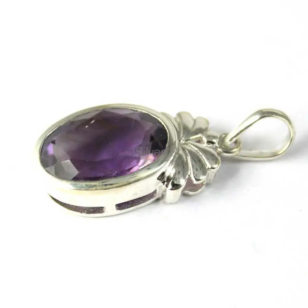 High Quality Amethyst Gemstone Handmade Pendants In Solid Sterling Silver Jewelry 925SP236-3_0