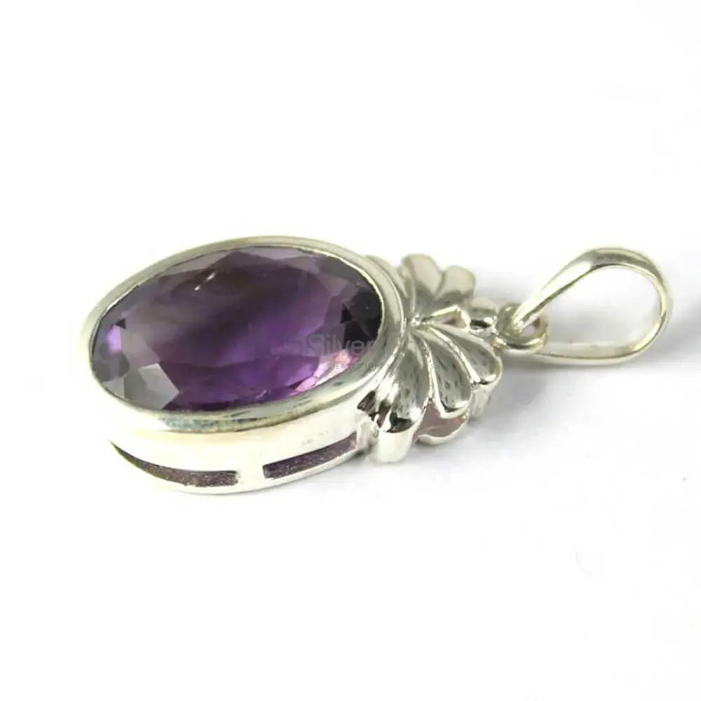 Amethyst Gemstone Handmade Pendants In Solid Sterling Silver Jewelry 925SP236-3_1