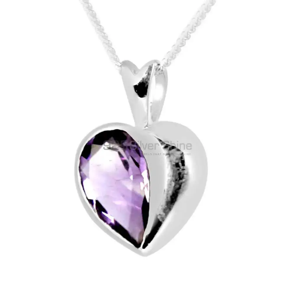 High Quality Amethyst Gemstone Handmade Pendants In Solid Sterling Silver Jewelry 925SP260-3