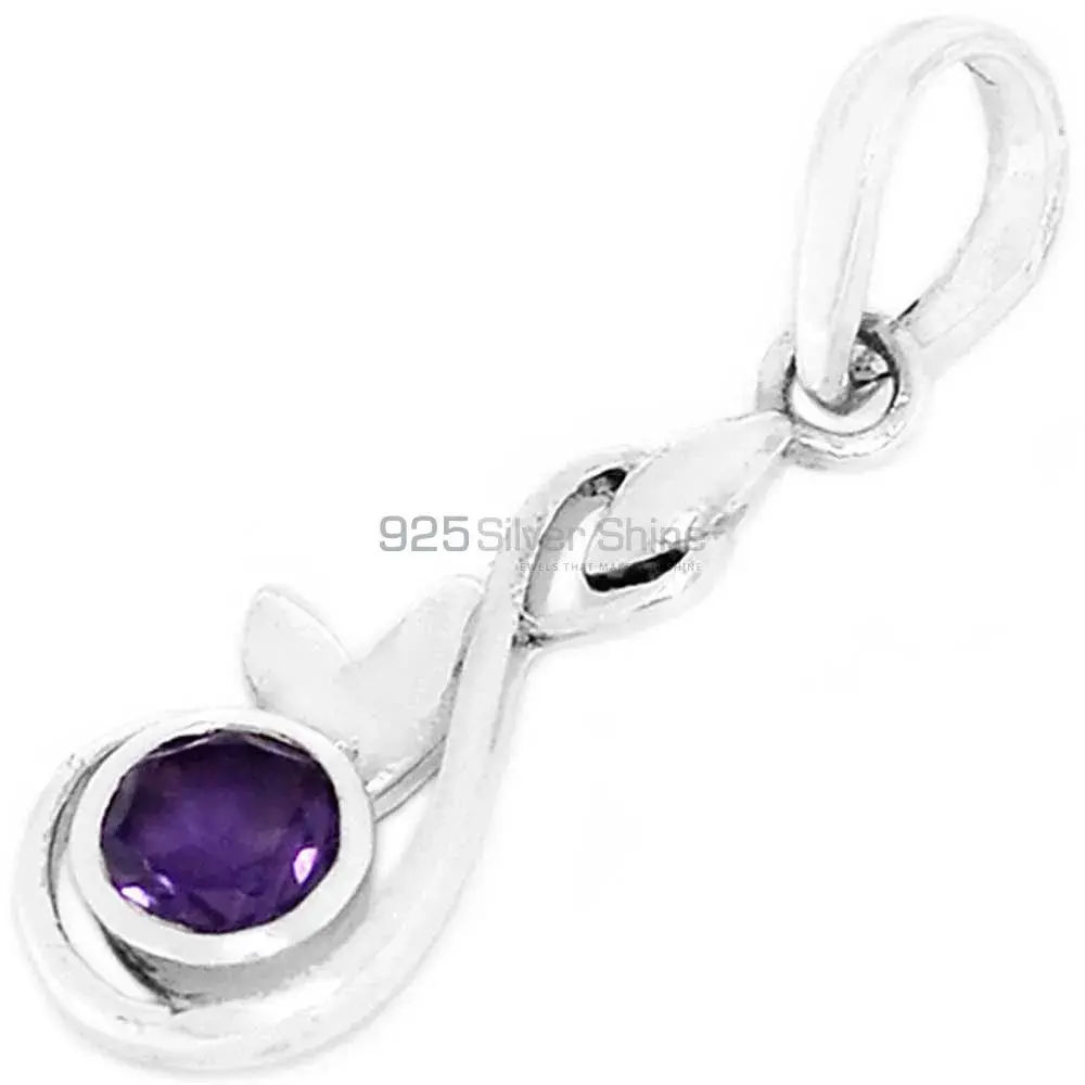 High Quality Amethyst Gemstone Handmade Pendants In Solid Sterling Silver Jewelry 925SP286-4