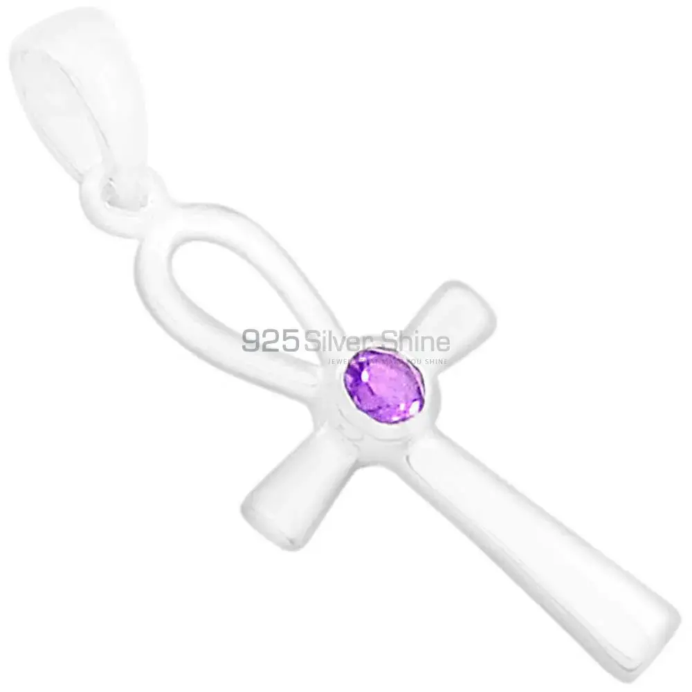Amethyst Gemstone Pendants In 925 Solid Silver Jewelry 925SSP348-1_0