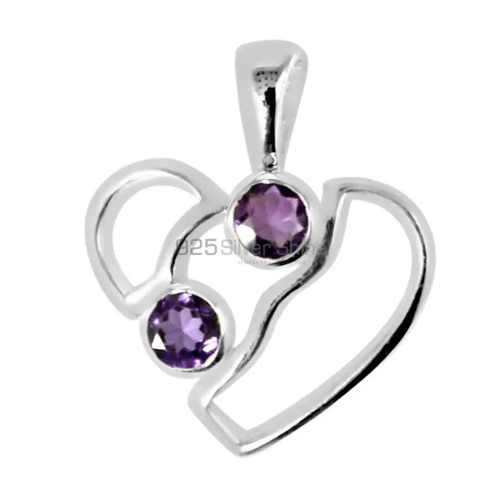 High Quality Amethyst Gemstone Pendants Suppliers In 925 Fine Silver Jewelry 925SP266-5_0