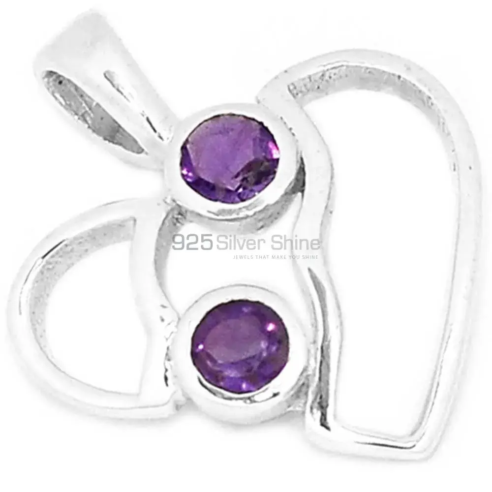 High Quality Amethyst Gemstone Pendants Suppliers In 925 Fine Silver Jewelry 925SP266-5_1