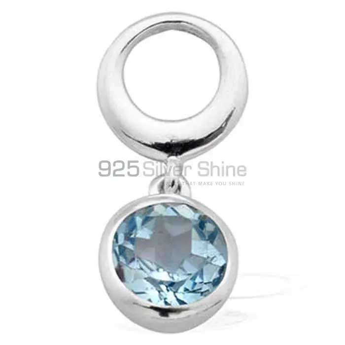 High Quality Blue Topaz Gemstone Handmade Pendants In 925 Sterling Silver Jewelry 925SP1606