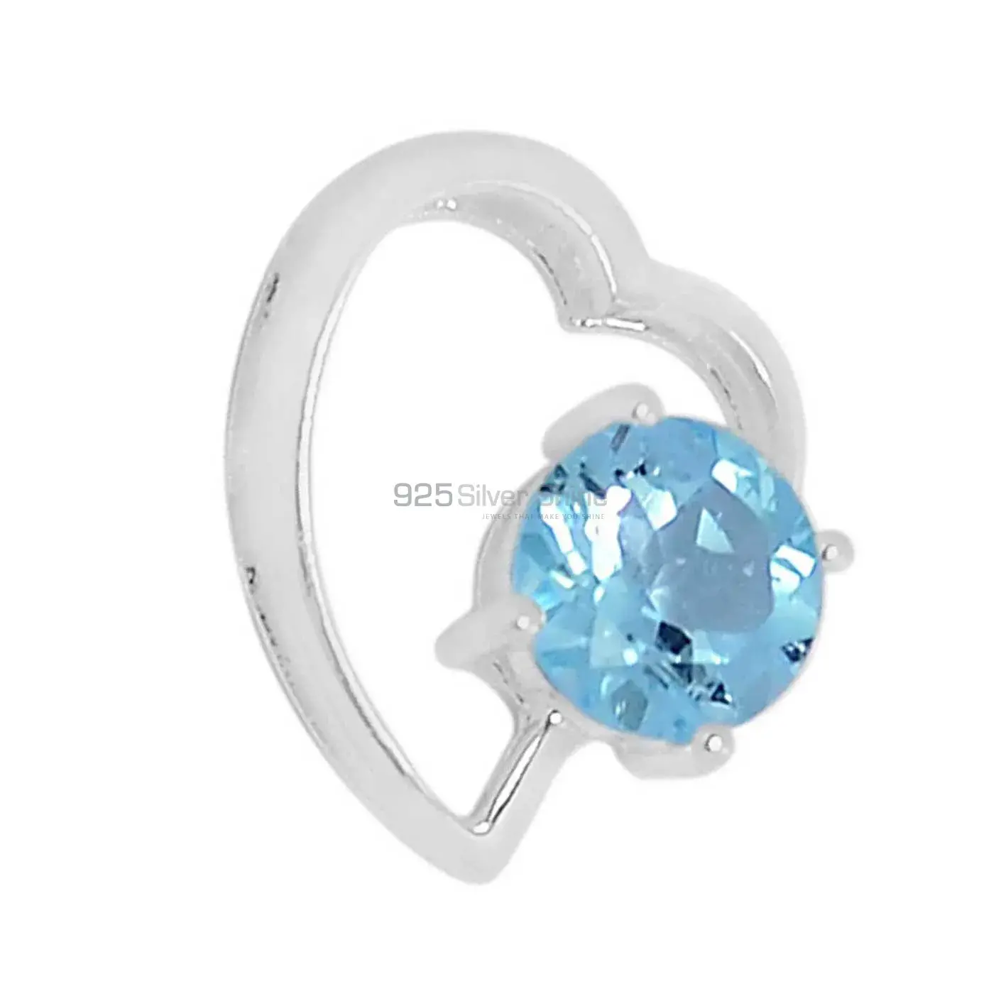 High Quality Blue Topaz Gemstone Pendants Suppliers In 925 Fine Silver Jewelry 925SSP310-2_0