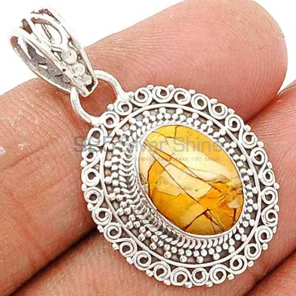 High Quality Brecciated Mookaite Gemstone Pendants Exporters In 925 Solid Silver Jewelry 925SP174_2