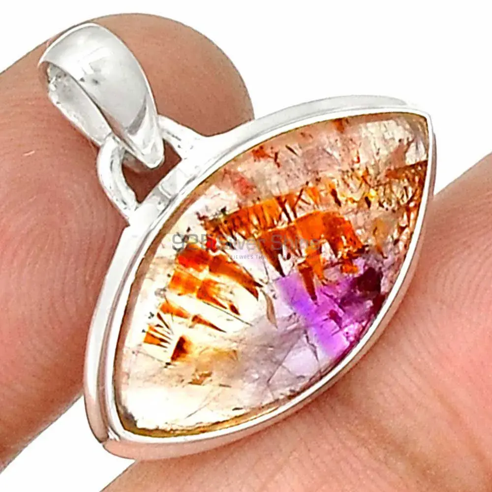 High Quality Cacoxenite Gemstone Pendants Suppliers In 925 Fine Silver Jewelry 925SP180_8