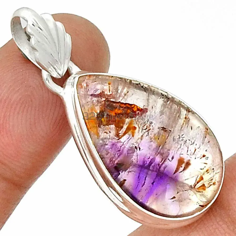 High Quality Cacoxenite Gemstone Pendants Suppliers In 925 Fine Silver Jewelry 925SP180_12