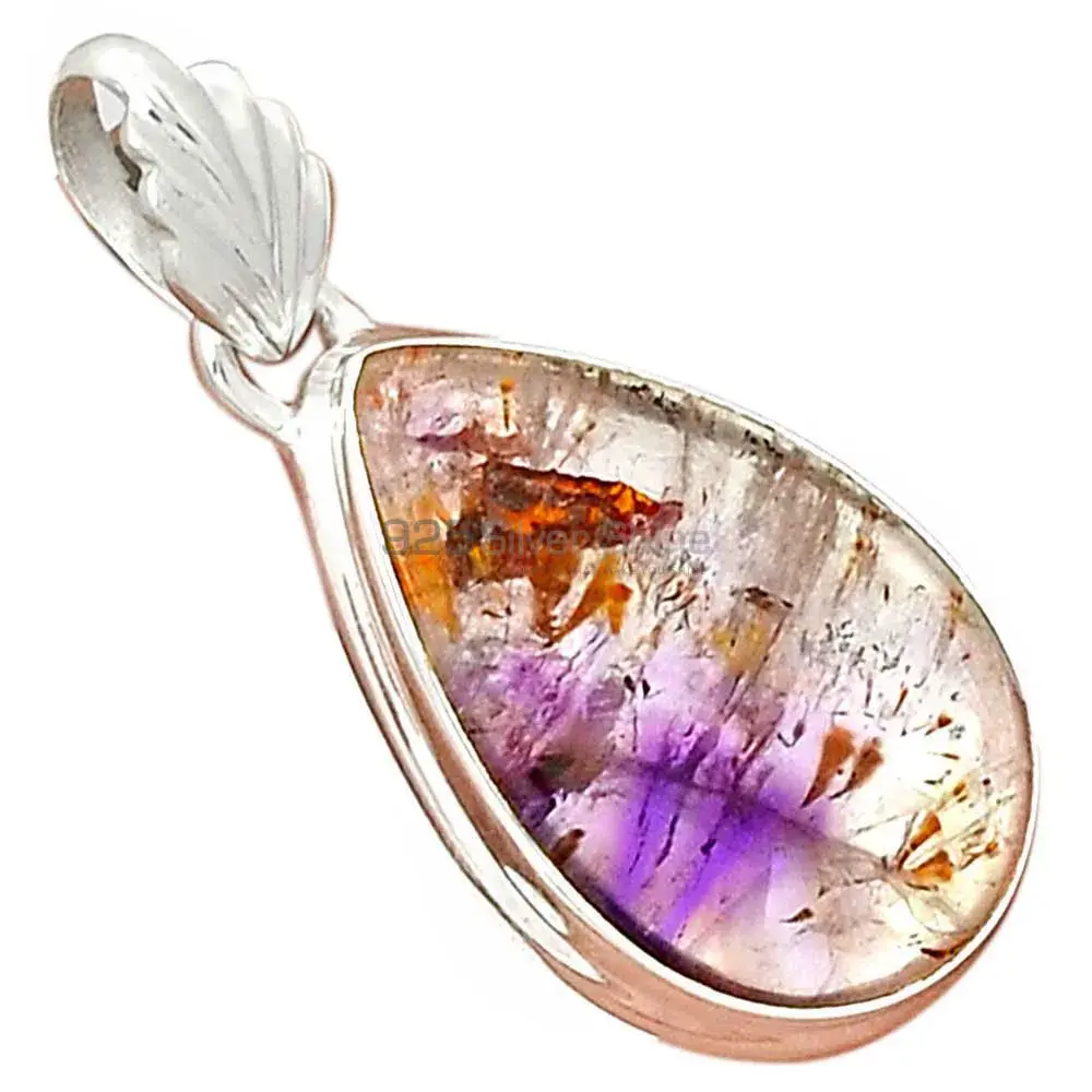 High Quality Cacoxenite Gemstone Pendants Suppliers In 925 Fine Silver Jewelry 925SP180_13