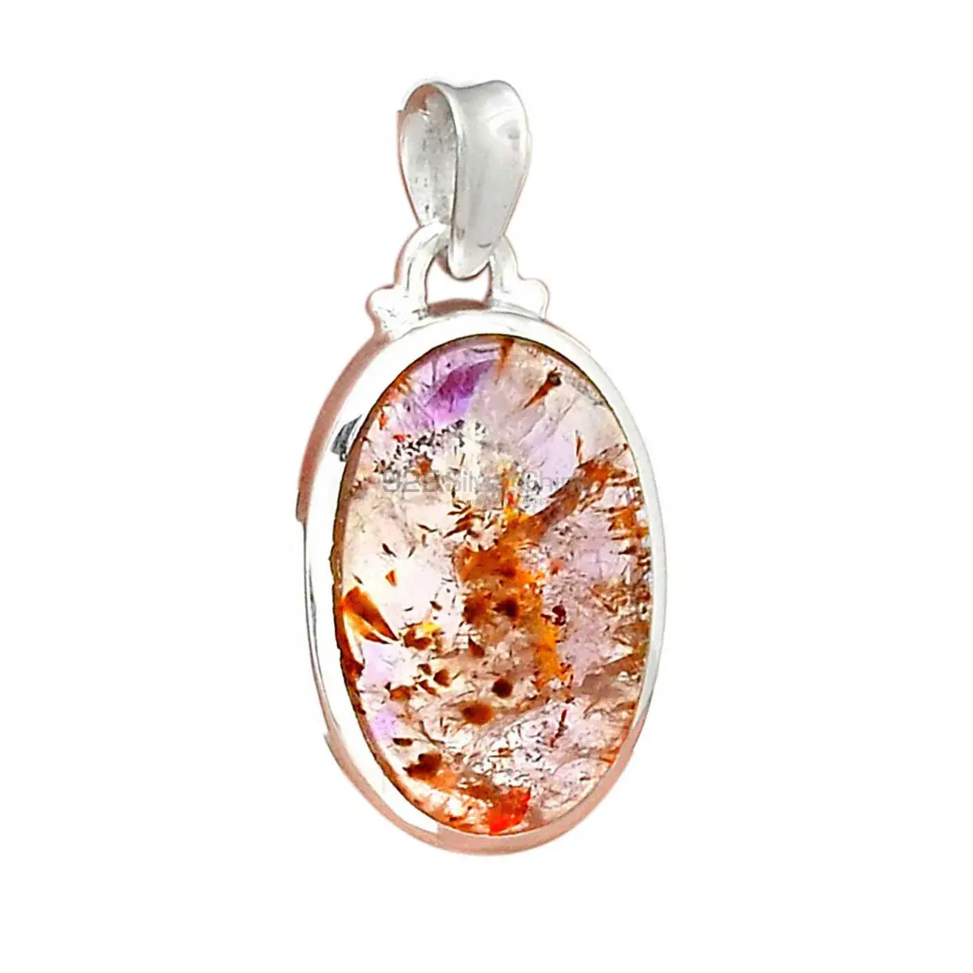 High Quality Cacoxenite Gemstone Pendants Suppliers In 925 Fine Silver Jewelry 925SP180_15