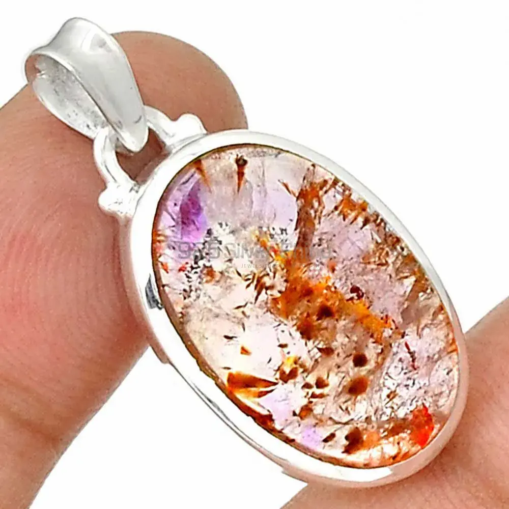 High Quality Cacoxenite Gemstone Pendants Suppliers In 925 Fine Silver Jewelry 925SP180_16