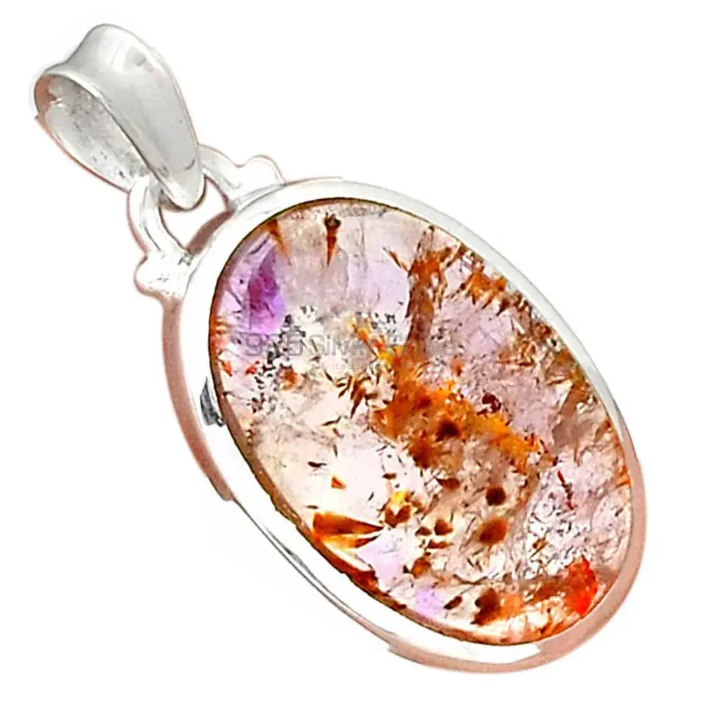 High Quality Cacoxenite Gemstone Pendants Suppliers In 925 Fine Silver Jewelry 925SP180_17