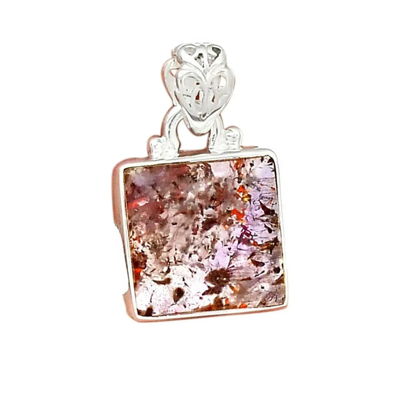 High Quality Cacoxenite Gemstone Pendants Suppliers In 925 Fine Silver Jewelry 925SP180_3
