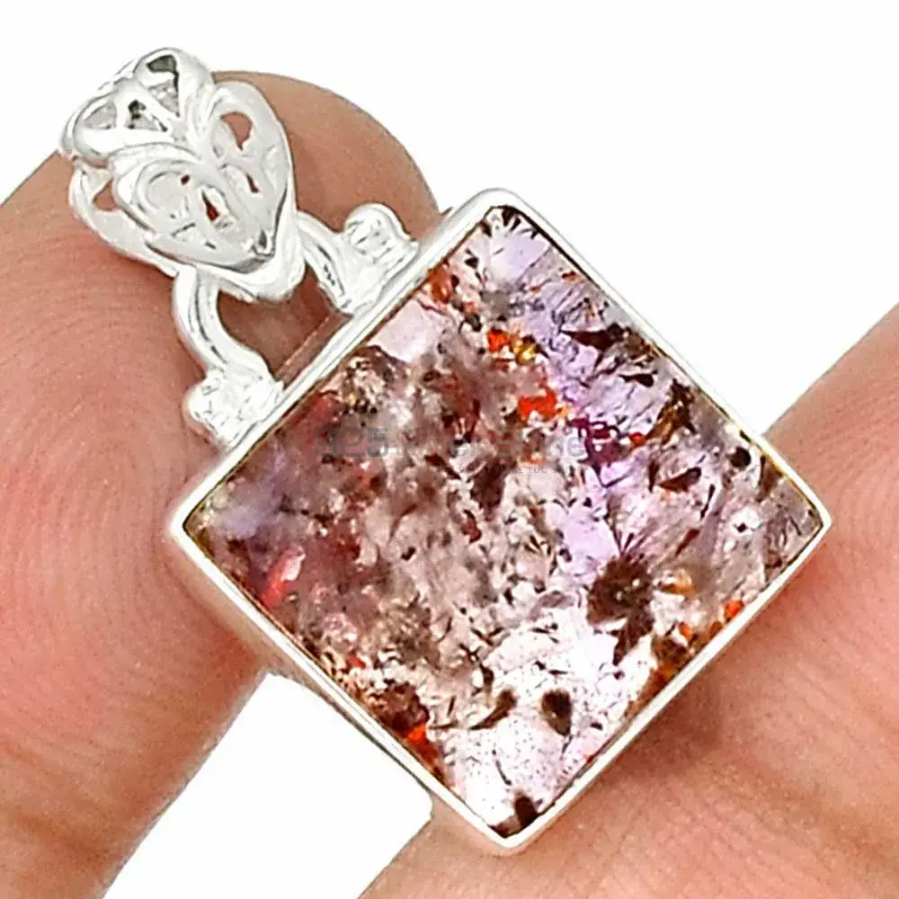 High Quality Cacoxenite Gemstone Pendants Suppliers In 925 Fine Silver Jewelry 925SP180_4
