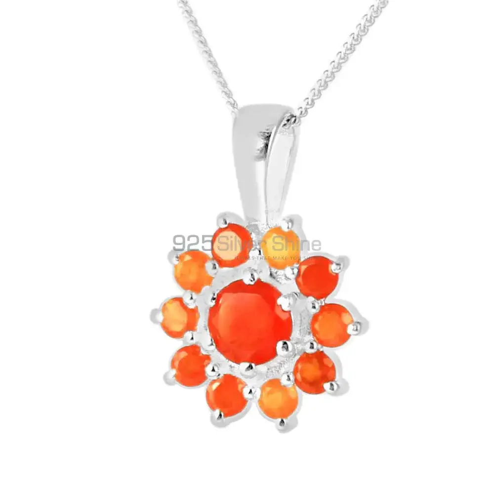 High Quality Carnelian Gemstone Pendants Exporters In 925 Solid Silver Jewelry 925SP250-7