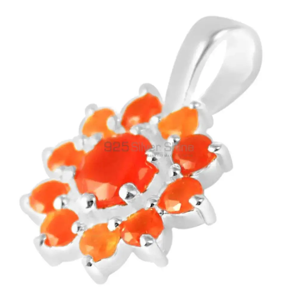 High Quality Carnelian Gemstone Pendants Exporters In 925 Solid Silver Jewelry 925SP250-7_0