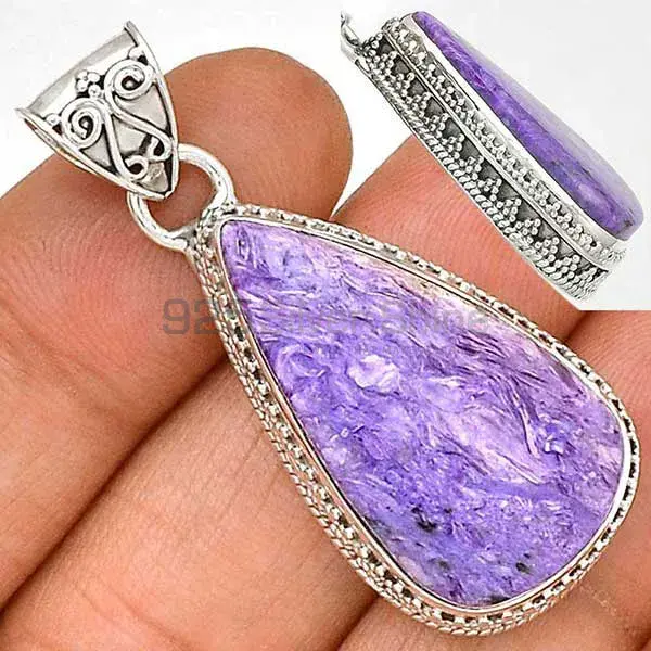 High Quality Charoite Gemstone Handmade Pendants In 925 Sterling Silver Jewelry 925SP181_9