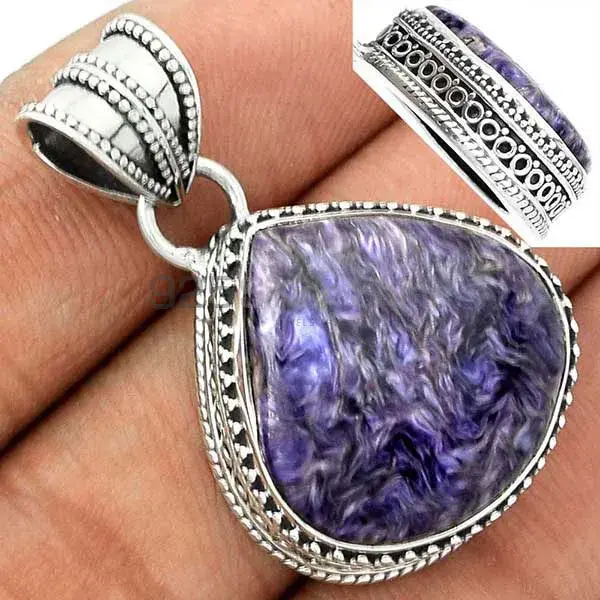 High Quality Charoite Gemstone Handmade Pendants In 925 Sterling Silver Jewelry 925SP181_13