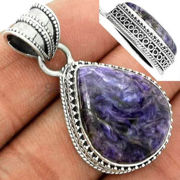 High Quality Charoite Gemstone Handmade Pendants In 925 Sterling Silver Jewelry 925SP181_17