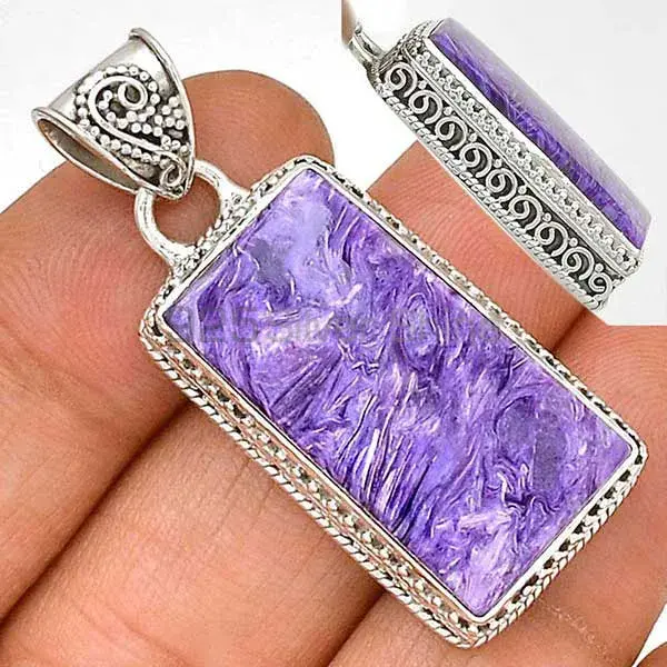High Quality Charoite Gemstone Handmade Pendants In 925 Sterling Silver Jewelry 925SP181_5